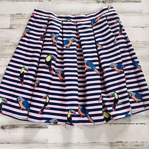 Eloquii Pleated A Line Skirt Hawaiian Tropical Birds Striped Size 24